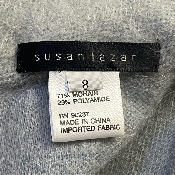 Susan Lazar gray mohair midi dress, sleeveless turtleneck, size 8. - Picture 3 of 3